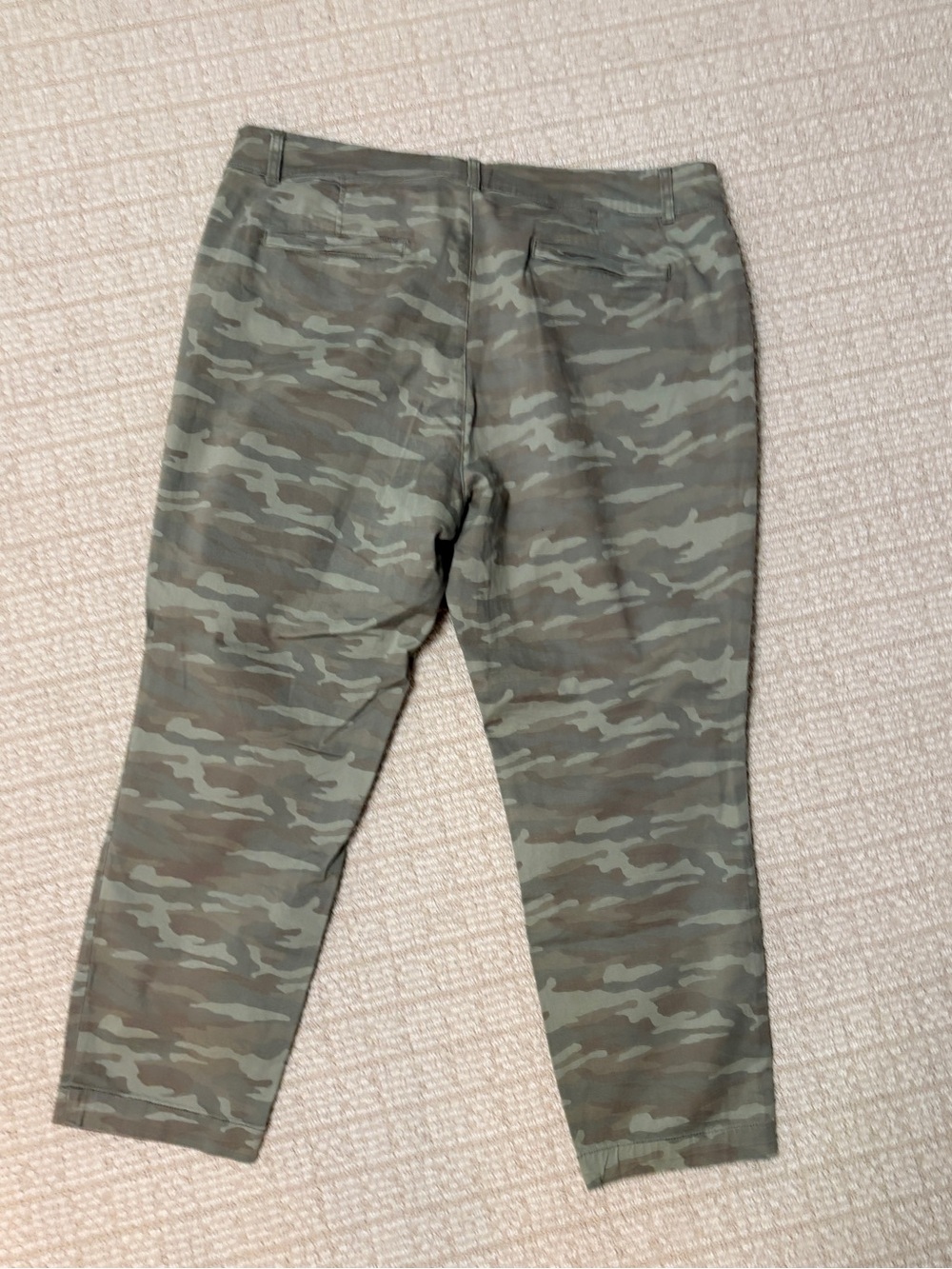 Caslon Women's Straight Leg Camo Pants in Olive Green and Taupe
